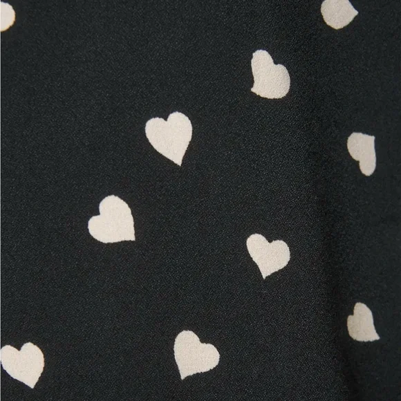 Reformation Joelle Black Heart Print Blouse - Picture 7 of 16